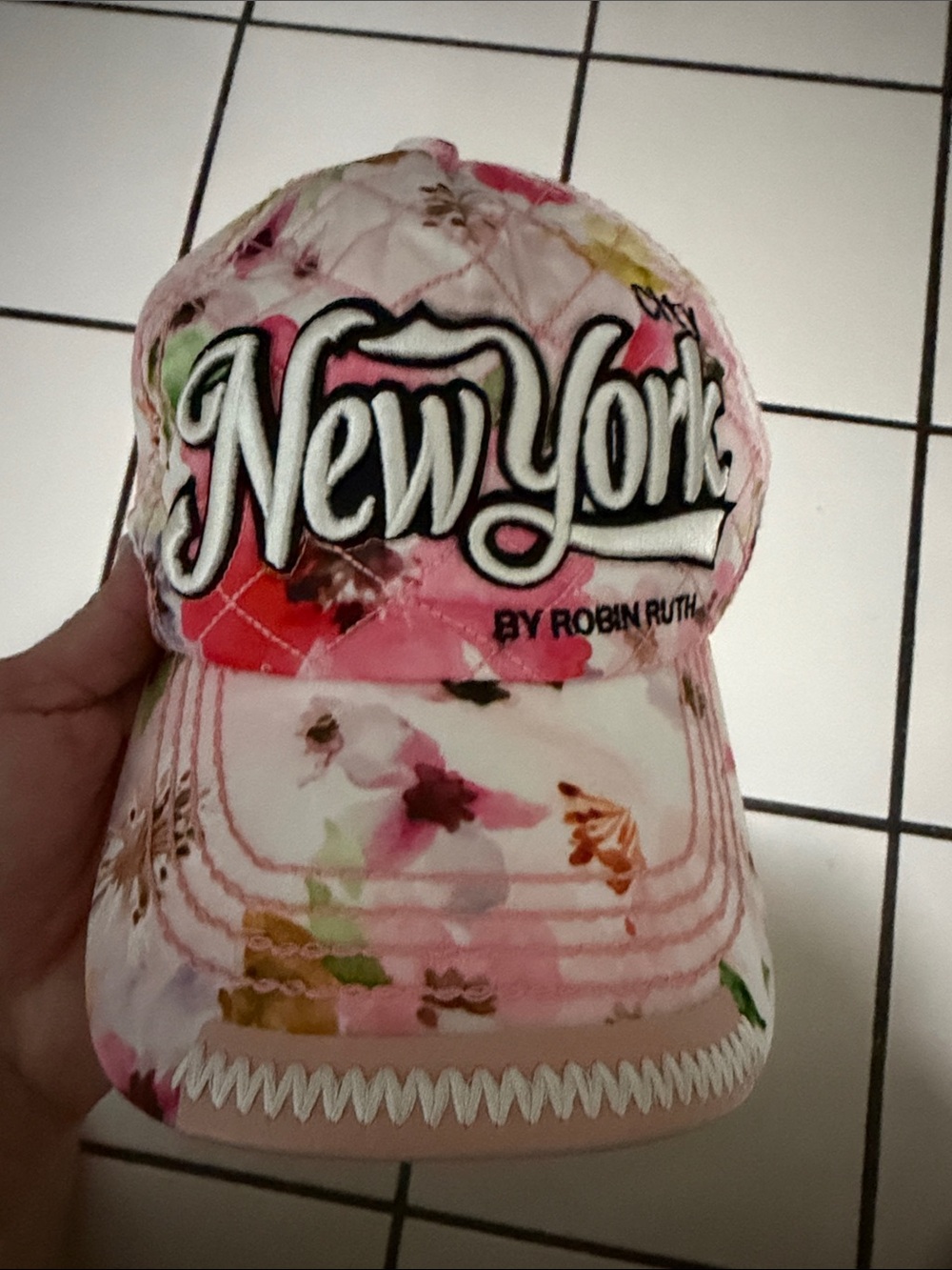 Robin Ruth Pink Floral "New York" Kids Hat